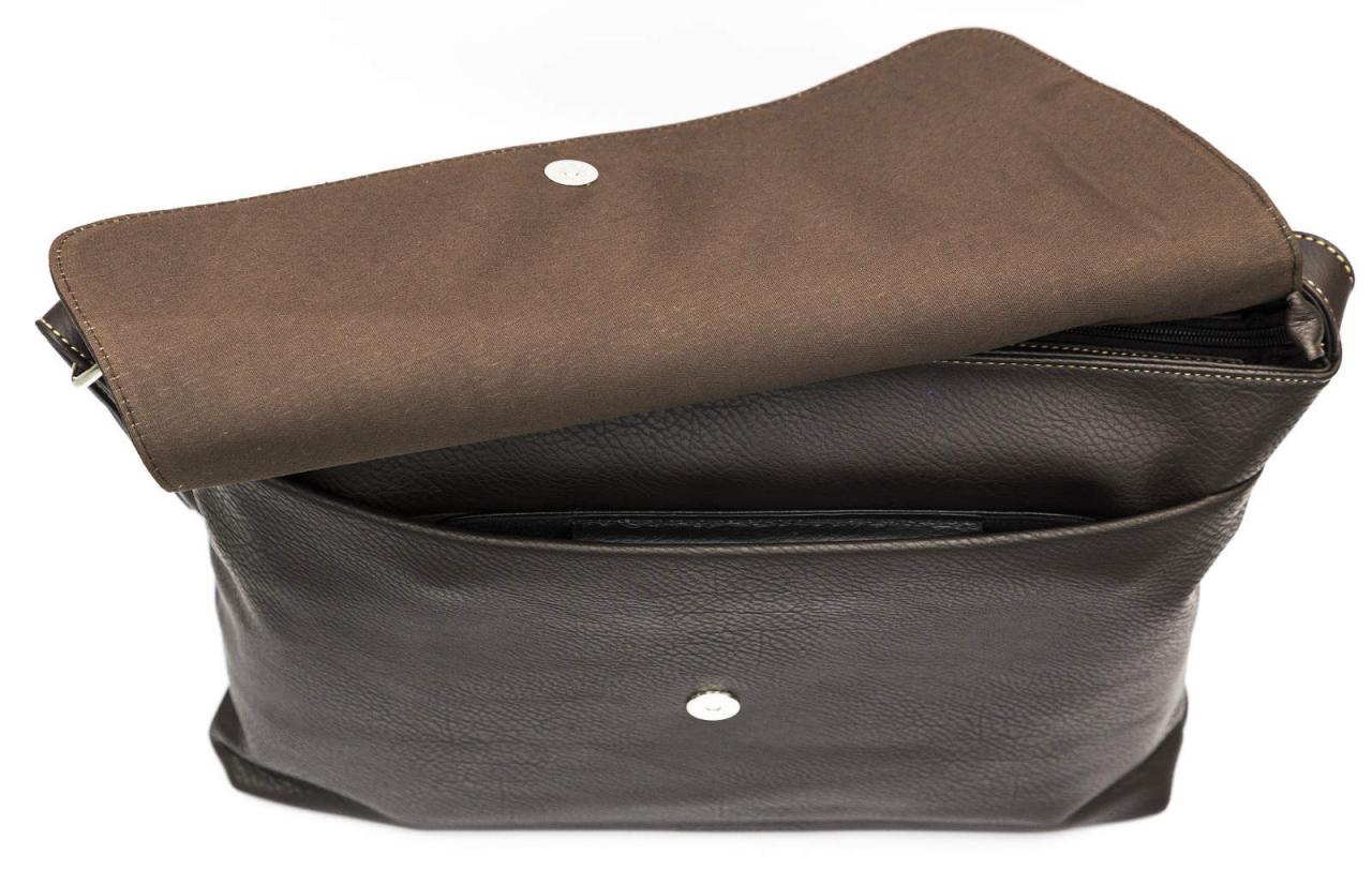 Simple Durable Soft Leather Mens Laptop Business Shoulder Messenger Bag on Luulla